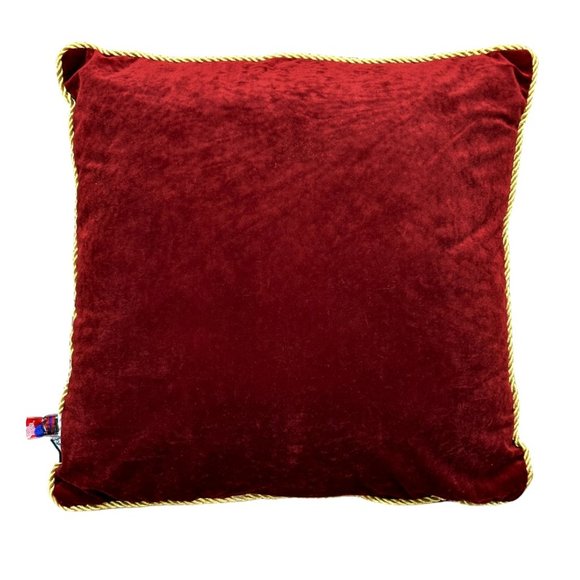 Platinum Couture Christmas Pillow Stitched Poinsettias Tapestry Velvet Gold Cord - Picture 6 of 10